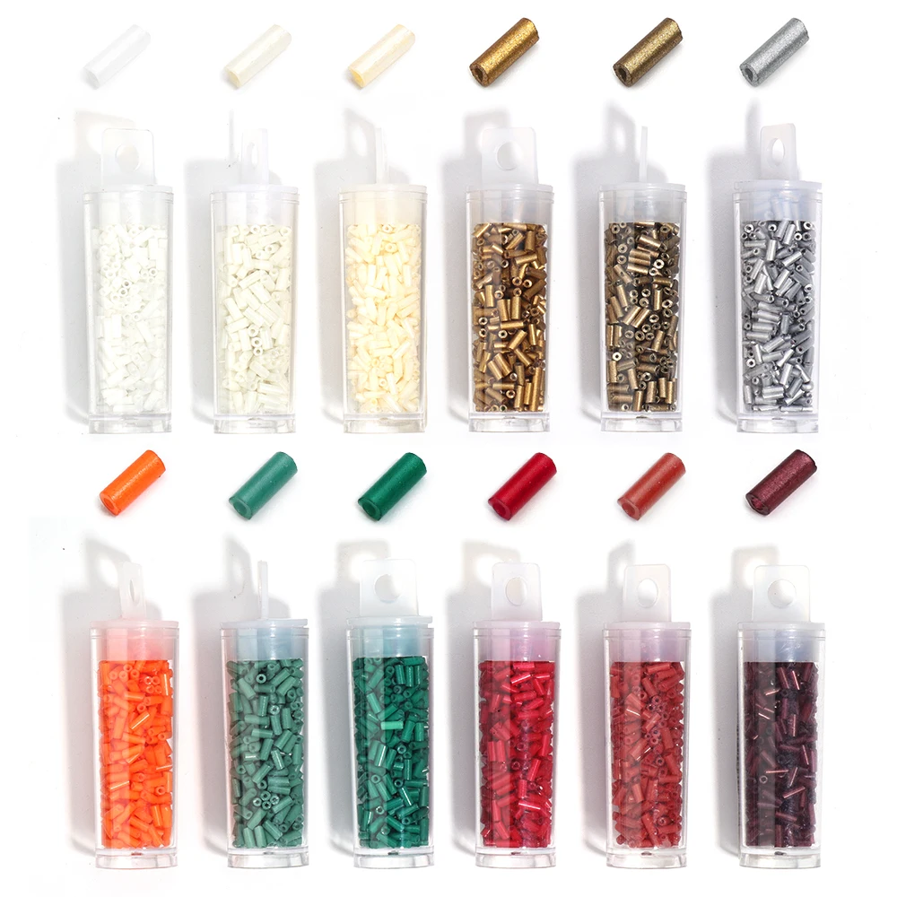 Perline di vetro da 4 mm, distanziatore allentato tubolare multicolore, perline di riso ceco per bracciale fai da te, materiale per la creazione di