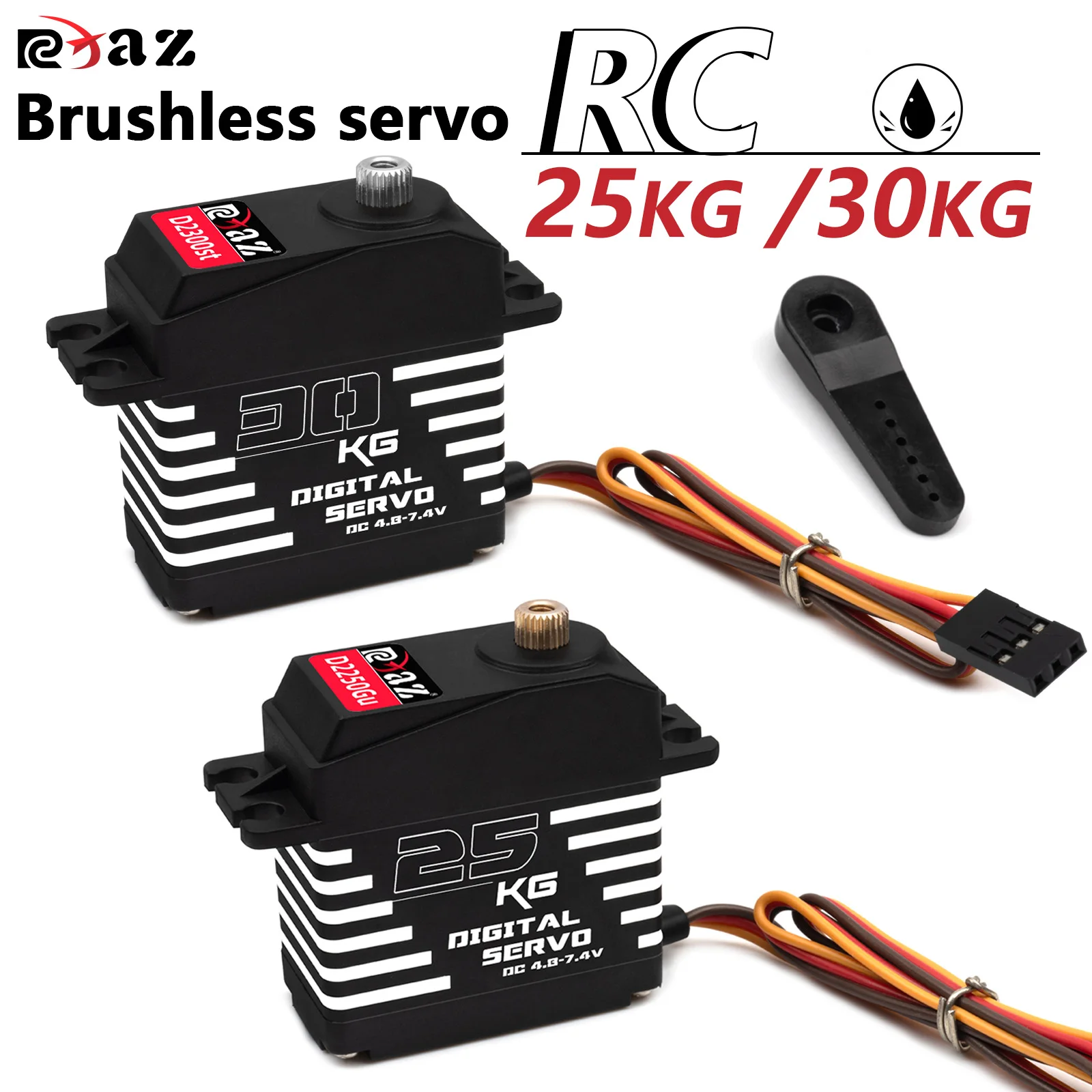 

RCXAZ RC Servo 25 кг/30 кг корпус из алюминиевого сплава водонепроницаемый цифровой сервопривод с металлической шестерней для 1/8 1/10 RC гусеничный автомобиль лодка DIY