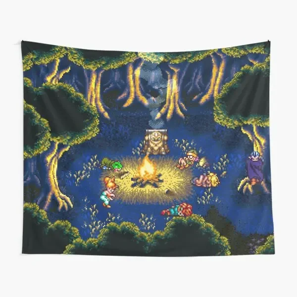 Chrono Trigger Campfire  Tapestry Art Decoration Home Colored Wall Living Decor Blanket Printed Mat Yoga Room Bedspread Hanging