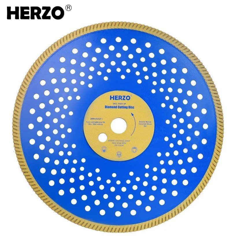 

HERZO 300mm Saw Blade Diamond Cutting Disc For Porcelain Tile Ceramic Dry/Wet Cutting Stone Cut off Saw Blade HS01.0P