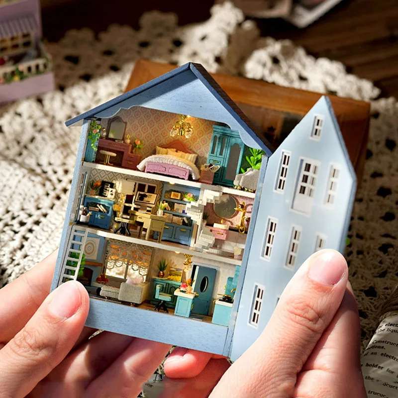 DIY Wooden Dollhouse Miniature With Furniture Kit Happy Farm Doll Houses Assemble Toys for Children Girl Christmas Gift Casa