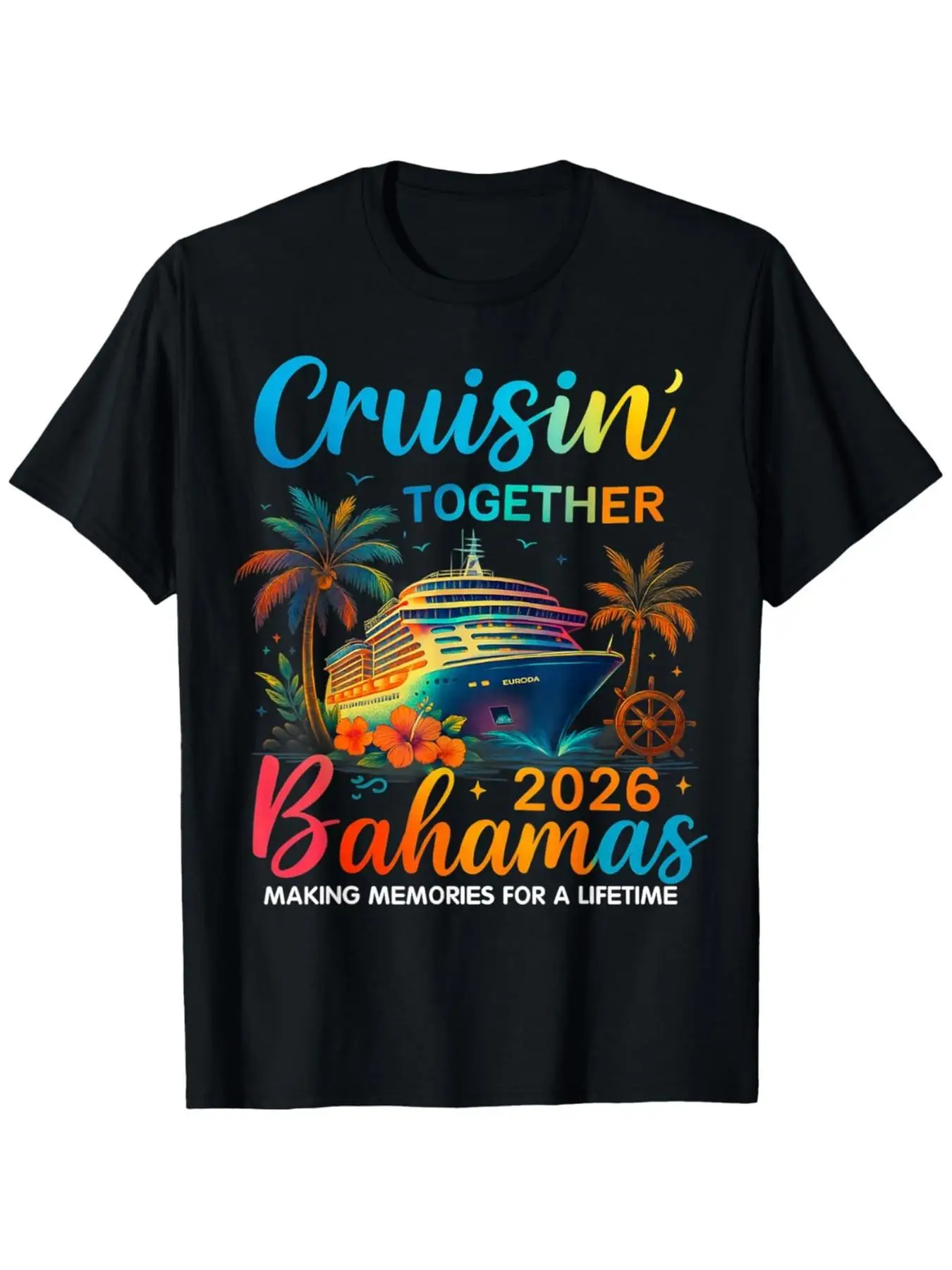 Bahamas Family Cruise 2026 T-Shirt, Comfortable Men'S Crew Neck Tee, Soft And Breathable, Moisture-Wicking, Casual Summer Wear,