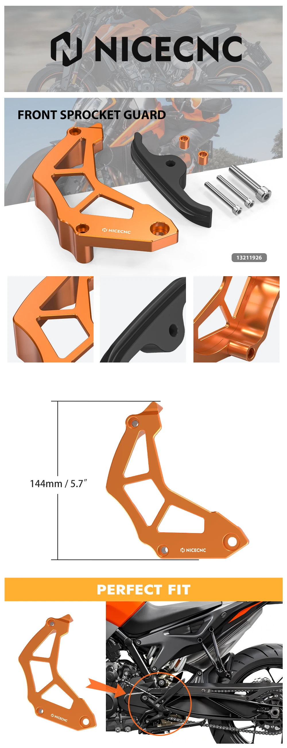 Für KTM 790 890 Adventure RS 2019–2023, Kettenradschutz, Sensorabdeckung, 790 890 Duke 2018–2023, Husqvarna Norden 901 2022–2023 – Detail 2
