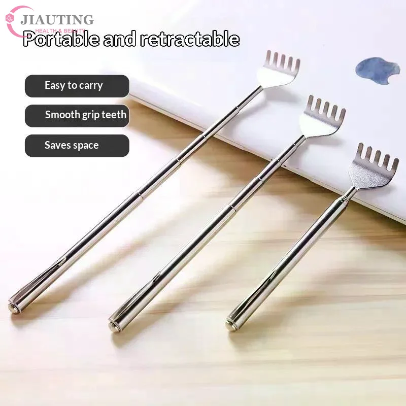 3Pcs Telescopic Back Scratcher Stainless Steel Portable Pen Style Retractable Itch Relief Tool Smooth Claw For Home Travel