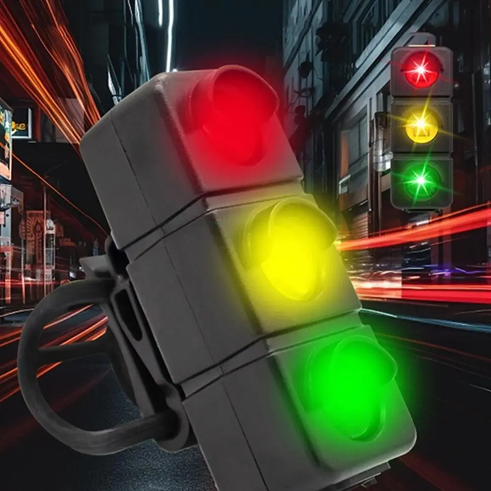 

Red/Blue/Green Flash Tail Rear Lights Caution Traffic Light LED Bike Warning Lamp Emergency Creative Cycling Taillight