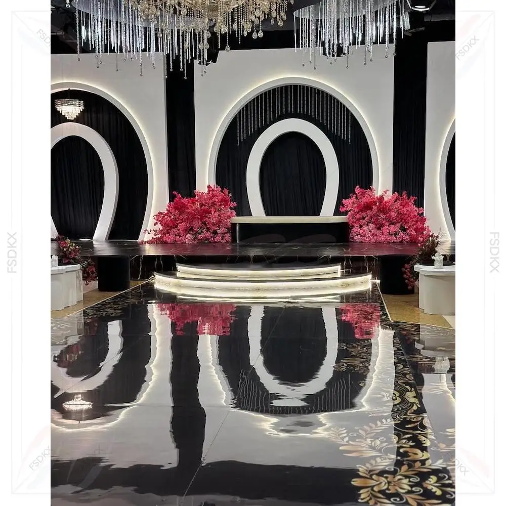 

New Design Events Used White Pvc Wedding Decoration Backdrop Stage for Parties