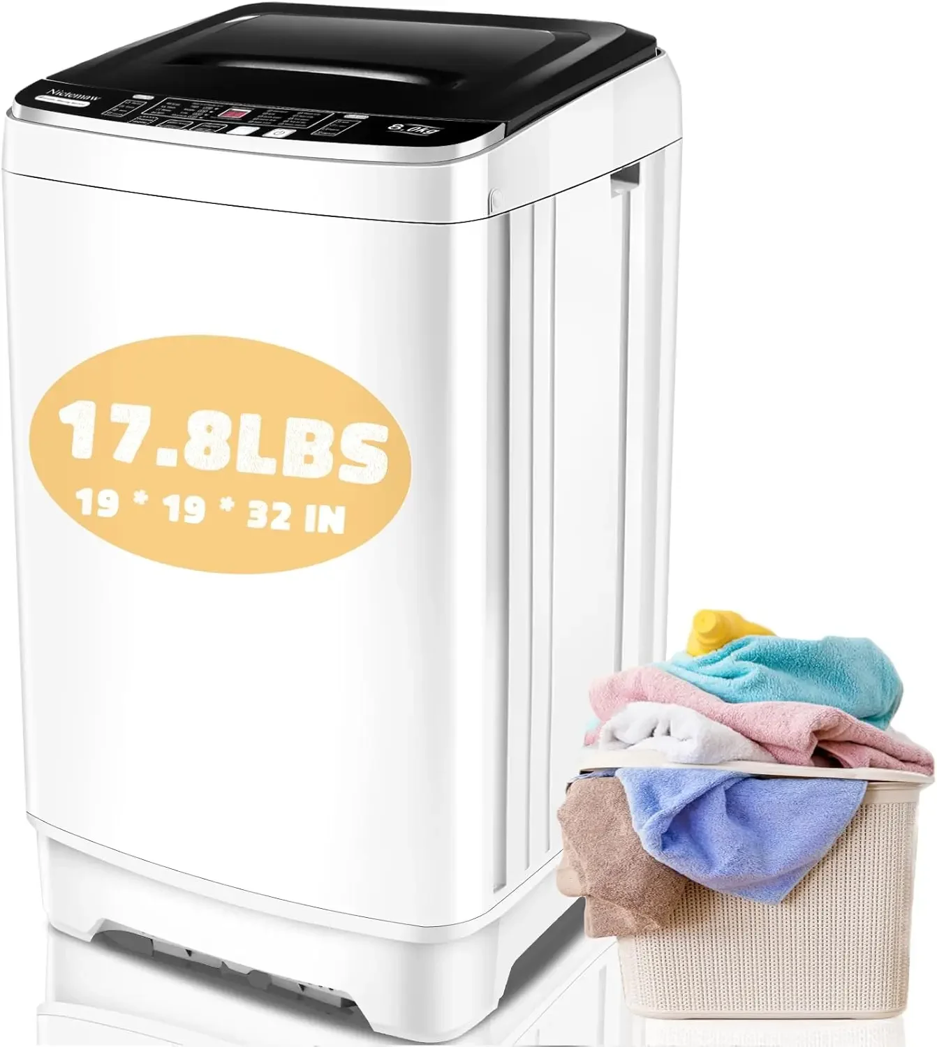 Portable Washing Machine,  Portable Washer Machine,Compact Laundry Washer and Dryer Combo with Drain