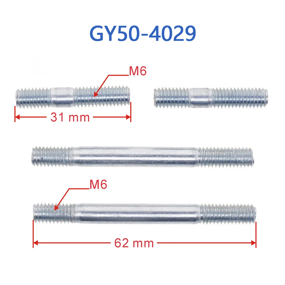 GY50-4029 głowica cylindra GY6 50cc śruba dwustronna do silnika GY6 50cc 4 suwowy chiński skuter motorower 1 p39qmb