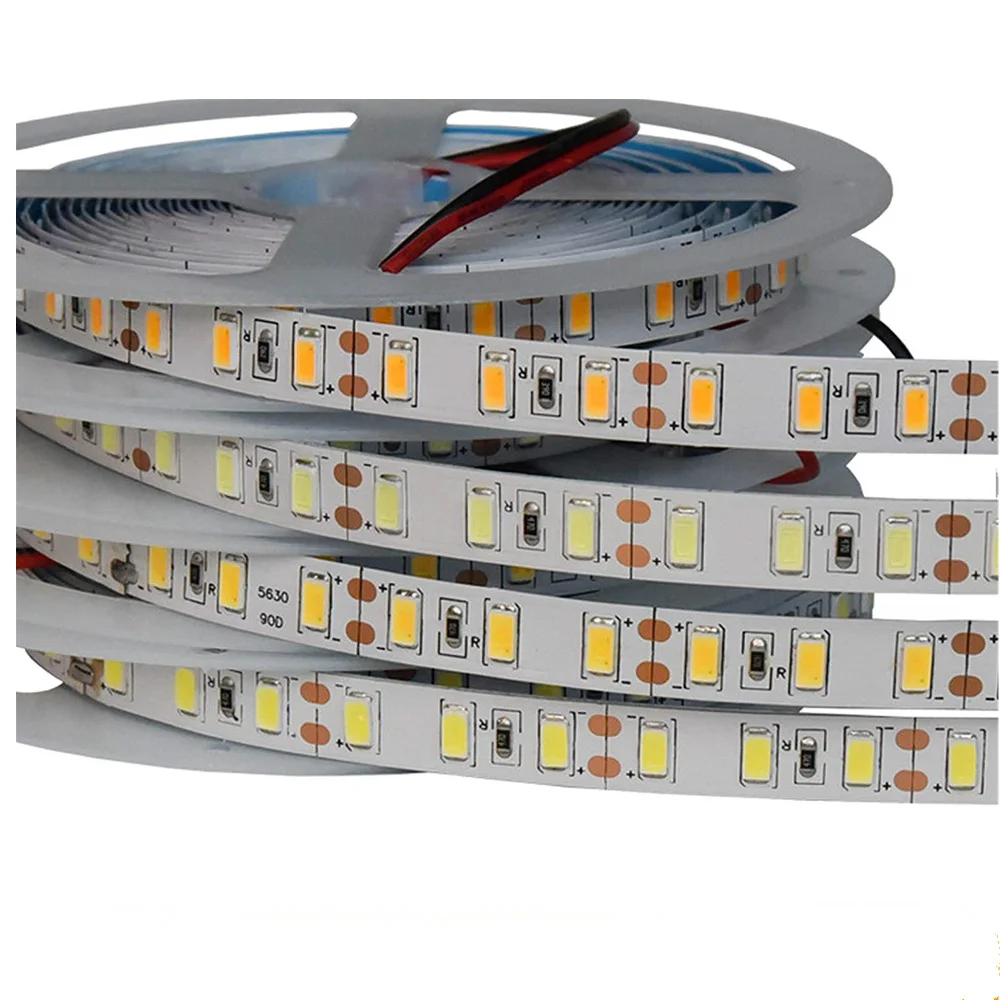 12V 5730 120leds/m LED Strip Light Tape White Warm White NW 4000k 5m for Ceiling Counter Cabinet Light Non Waterproof