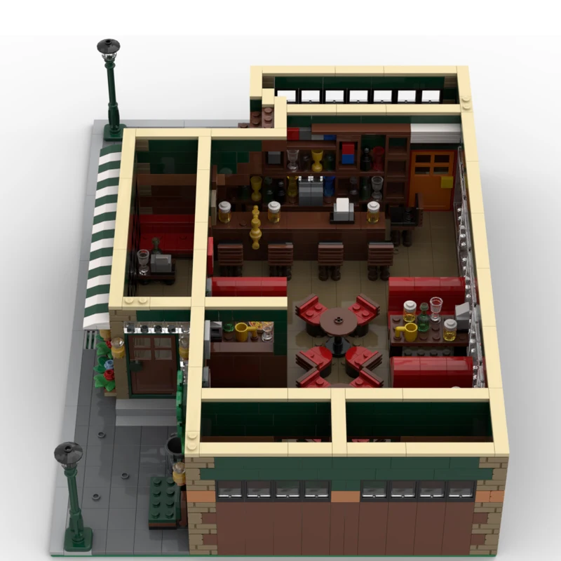 1600 PCS City Engineering Sitcom Suite Pub MOC Customize Modular Building Block Brick Creative Design DIY Boy Assembly Toy Gift