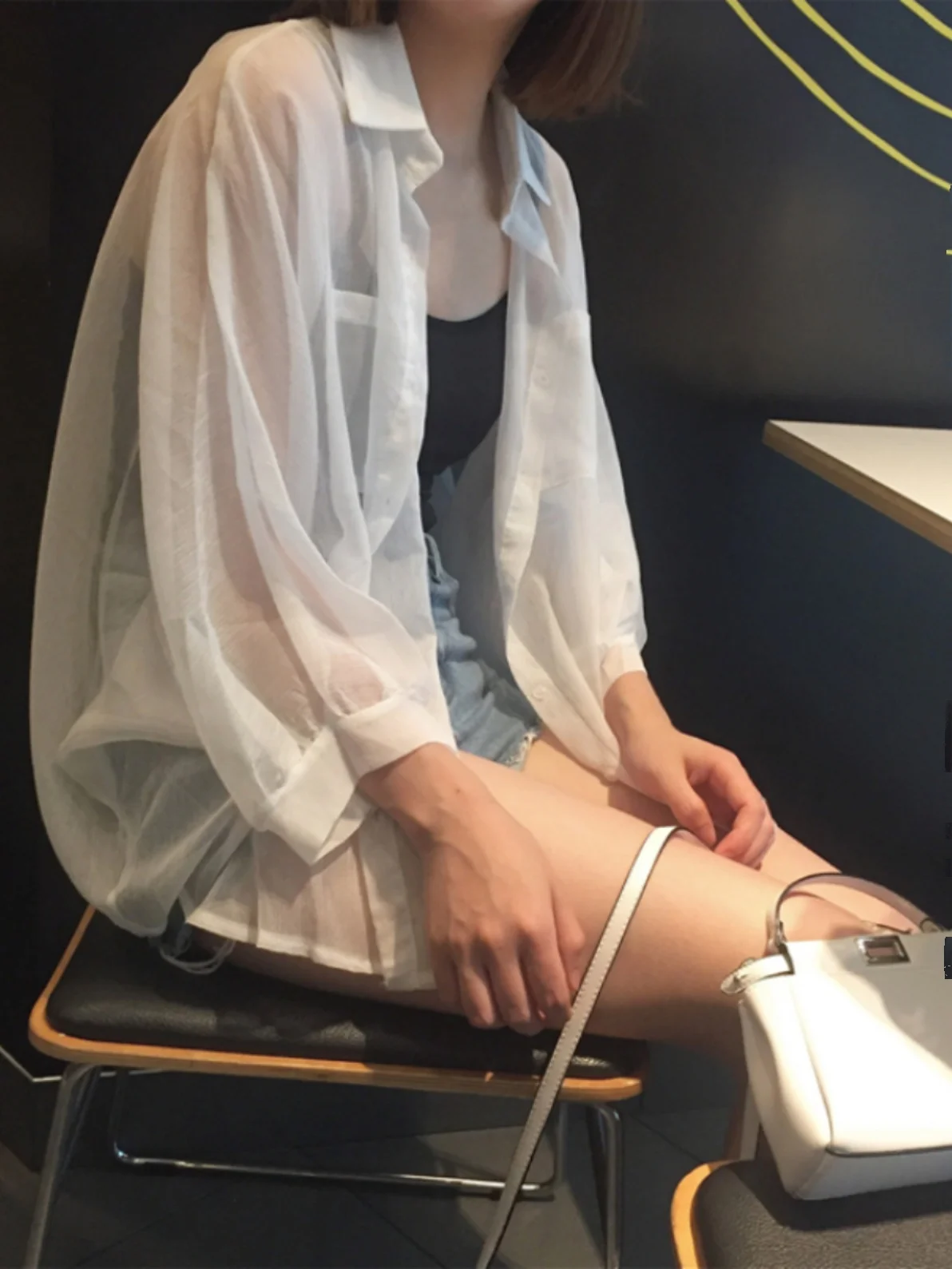 

Spring Summer Ultra-Thin Long Sve Sun Protection Women's Loose Korean Sle Snowflake Cardigan irt Street Sle Collar