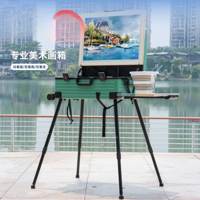 Picture box art student easel art sketch children's set desktop sketch oil painting box can be moved outdoors