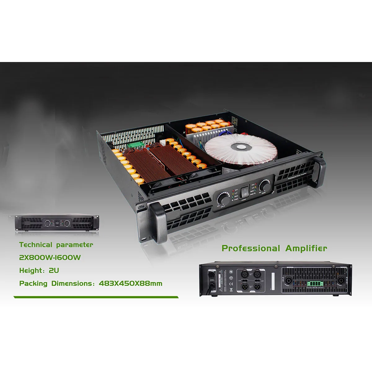 Four Channel TD Circle Power Amplifier Professional Sound System Professional Audio 4*1600W 8OHM