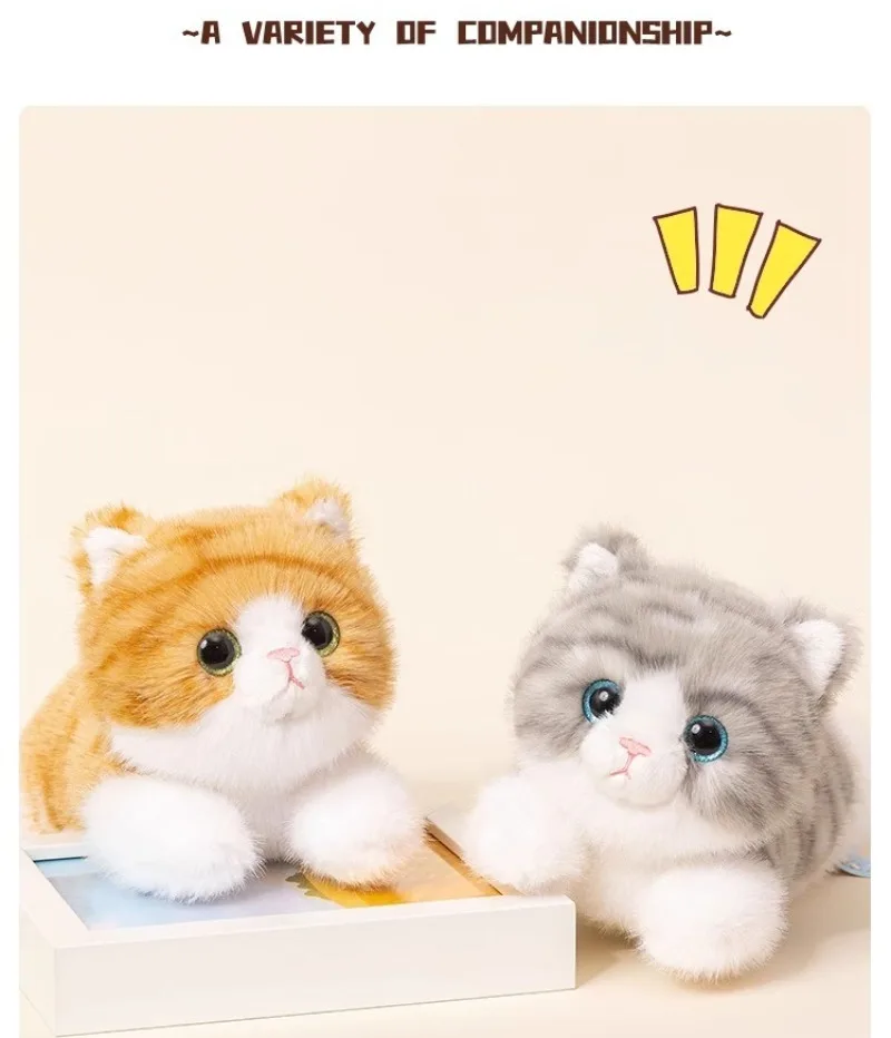 

Sait Dudu Lying Kitten Plush Toy, Realistic Crouching Cat Stuffed Animal, Lifelike Plush Doll for Kids & Collectors