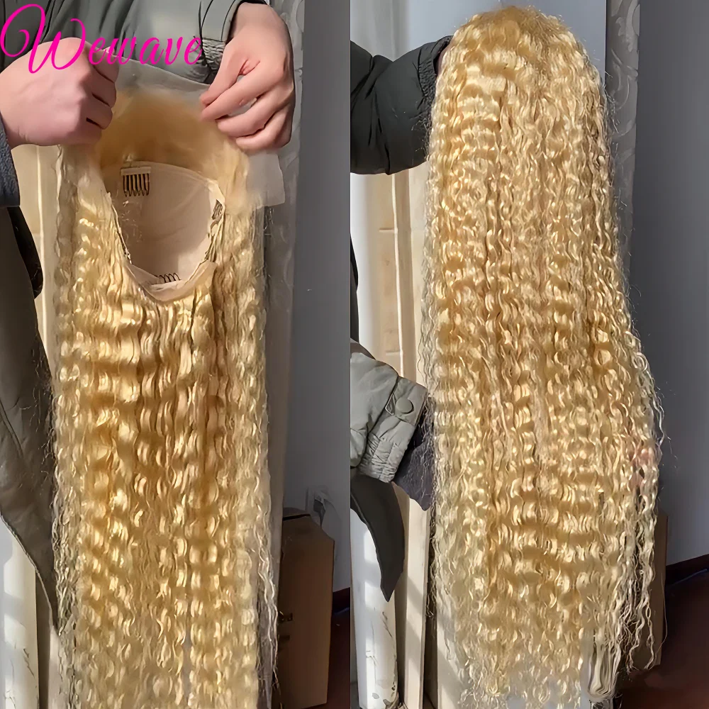 30 인치 13x6 투명 HD 613 허니 블론드 딥 웨이브 레이스 정면 가발 브라질 13x4 곱슬 컬러 레이스 프론트 인간의 머리 가발