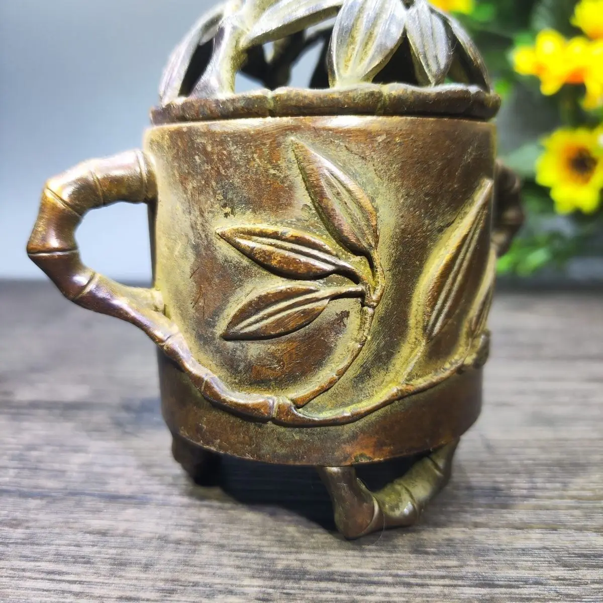Plant bamboo leaves Incense Burner Statue for Tea Home Decor Ornaments