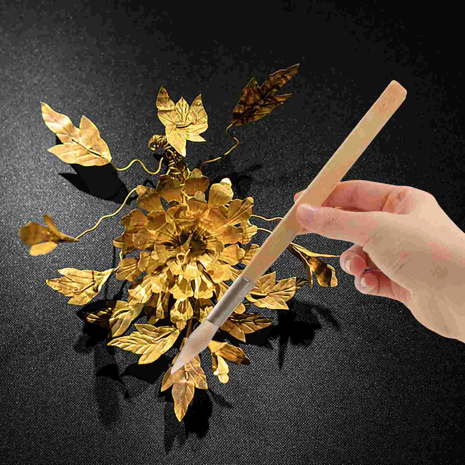 2 قطعة سكين العقيق مجوهرات الملمع مقبض تصميم الذهب والفضة أداة تلميع مادة الخيزران دائم آمنة