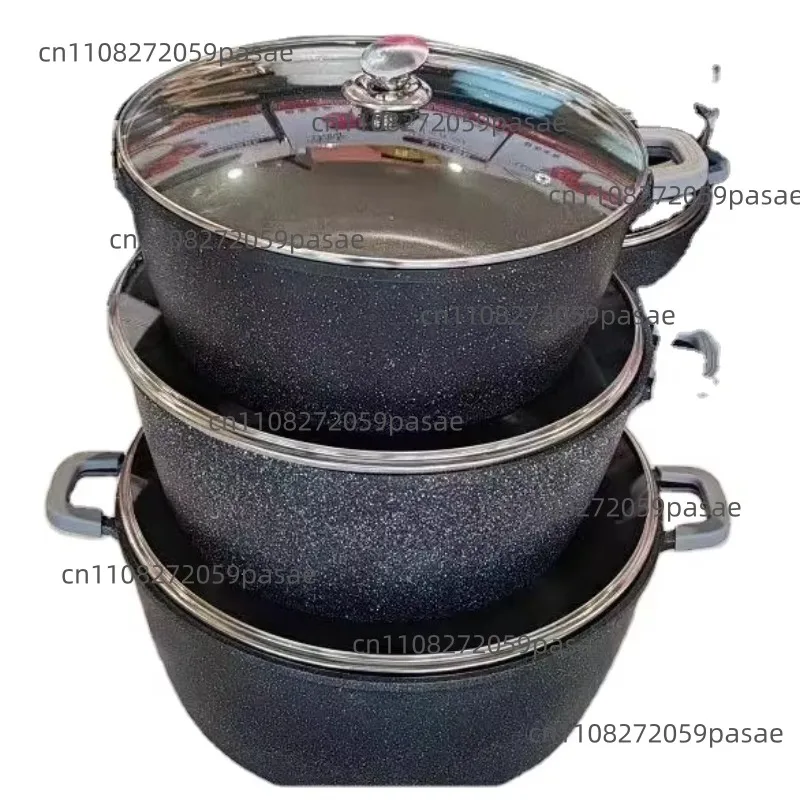 Household kitchen utensils 6-piece cauldron set casserole frying pan new hot sale aluminum alloy set kitchen cookware