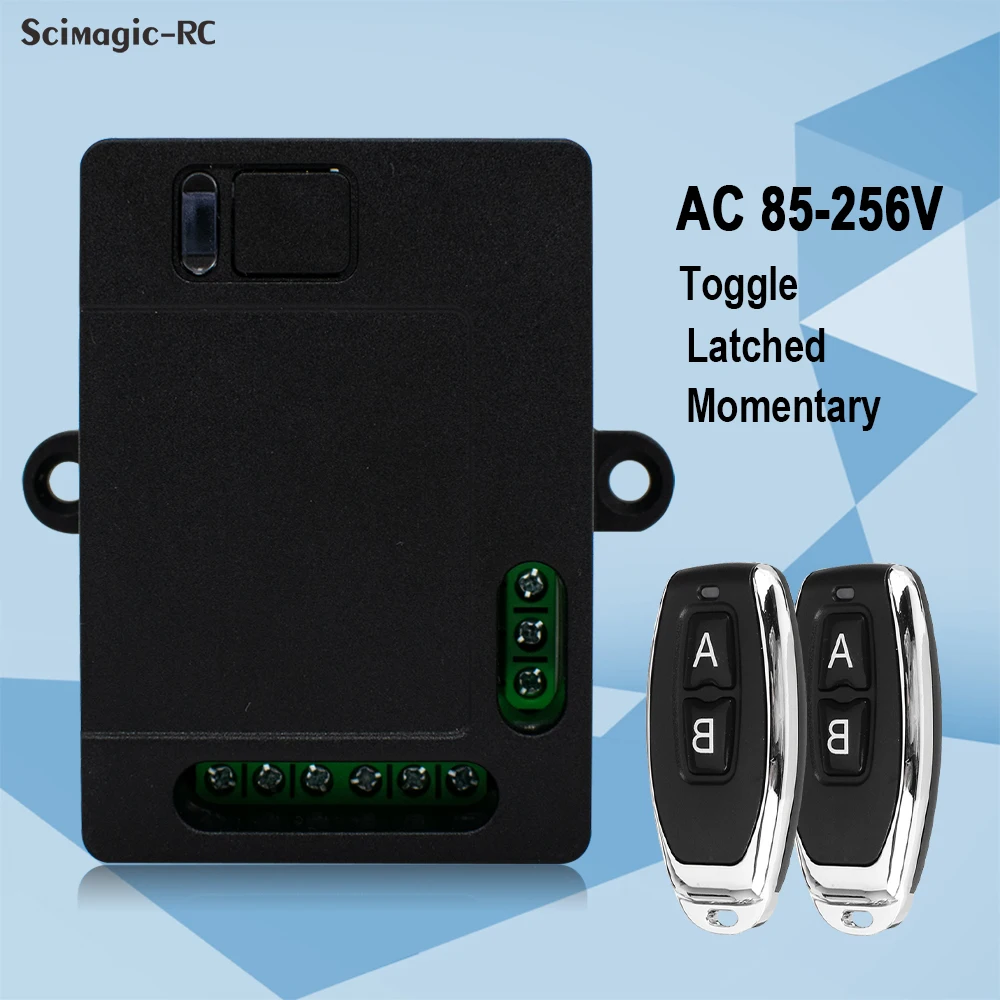 

2-канальный приемник переменного тока 85-256 В 220 В, беспроводной модуль дистанционного управления, передатчик 433 МГц с приемником, использование для электрических дверей