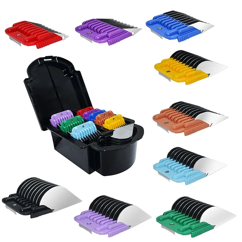 Pet 9 Color Stainless Steel Comb Set for Andis, Oster A5, Wahl KM Series Detachable Blade Animal Clippers (only Size 10/15/30)