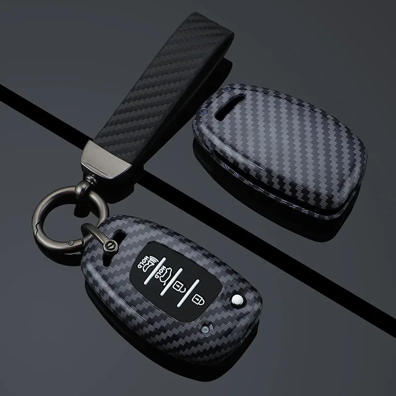 Étuis à clés en fibre de carbone, housse de protection pour Hyundai Tucson Santa Fe Rena Sonata Elantra Creta Ix35 Ix45 I10 I30 I40, accessoires