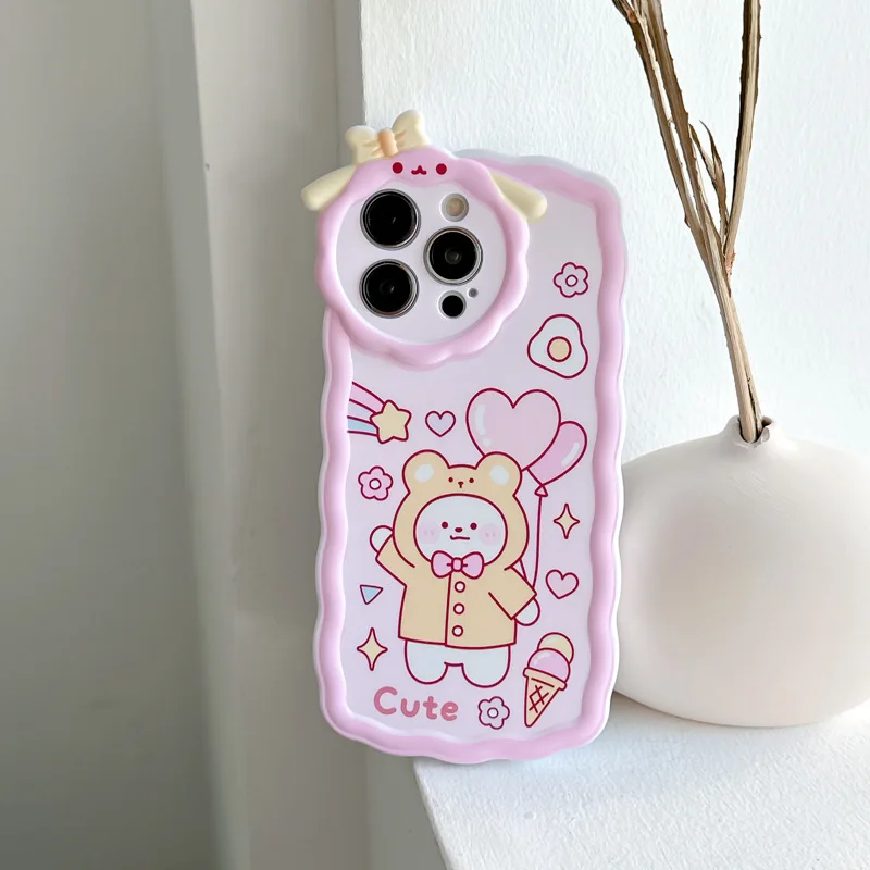 Cute Little Sheep Cartoon Silicone Phone Case for Apple iPhone 14 13 12 11TH Pro Max Girls Cool Silicone Protect Cover 7/8 PLUS