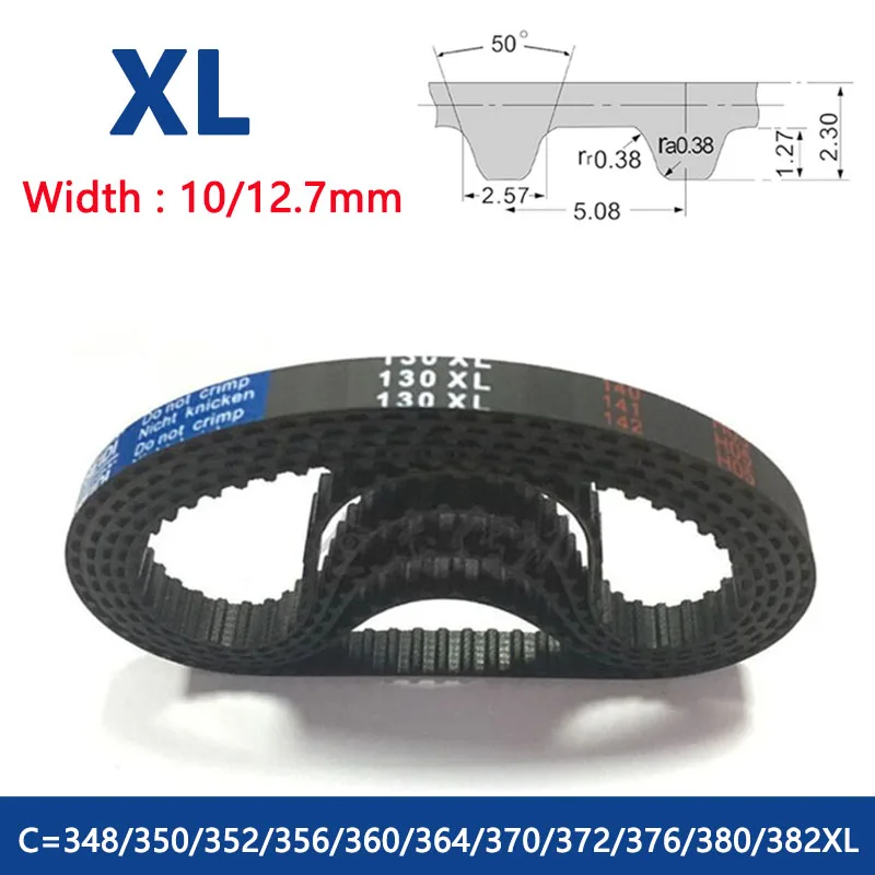 1PCS XL Timing Belt 348/350/352/356/360/364/370/372/376/380/382XL Width 10mm 12.7mm Rubber Closed Loop Synchronous Belt