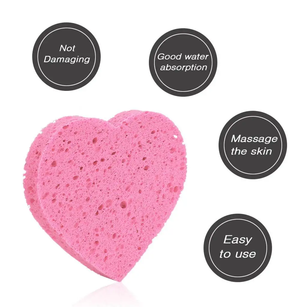 5pcs Compressed Facial Sponge Cellulose Cleansing Sponges Reusable Cosmetics Makeup Remover Pads for Neck Body