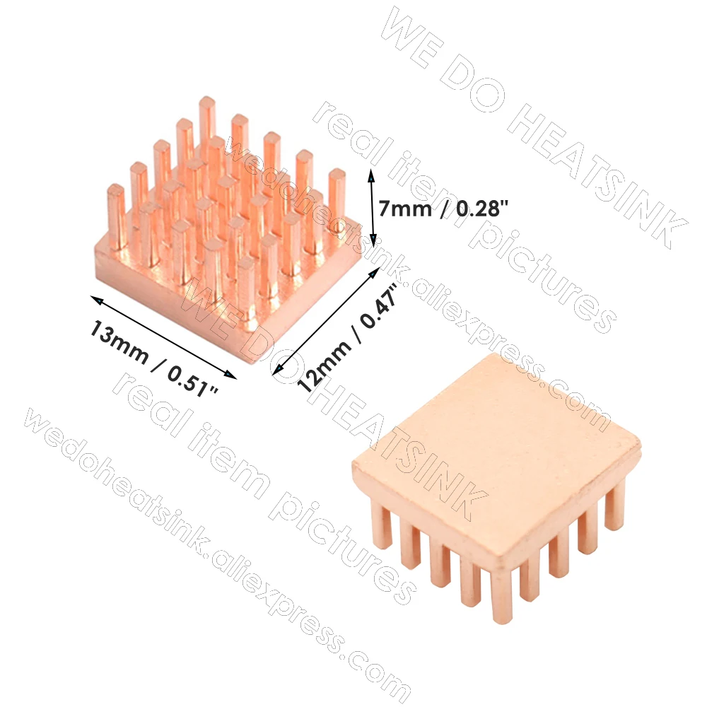 WE DO HEATSINK 13x12x7mm Without or With Thermal Pad Copper Heatsink Cooler For IC Packages,BGA,PGA,QFP, IC, Chipset