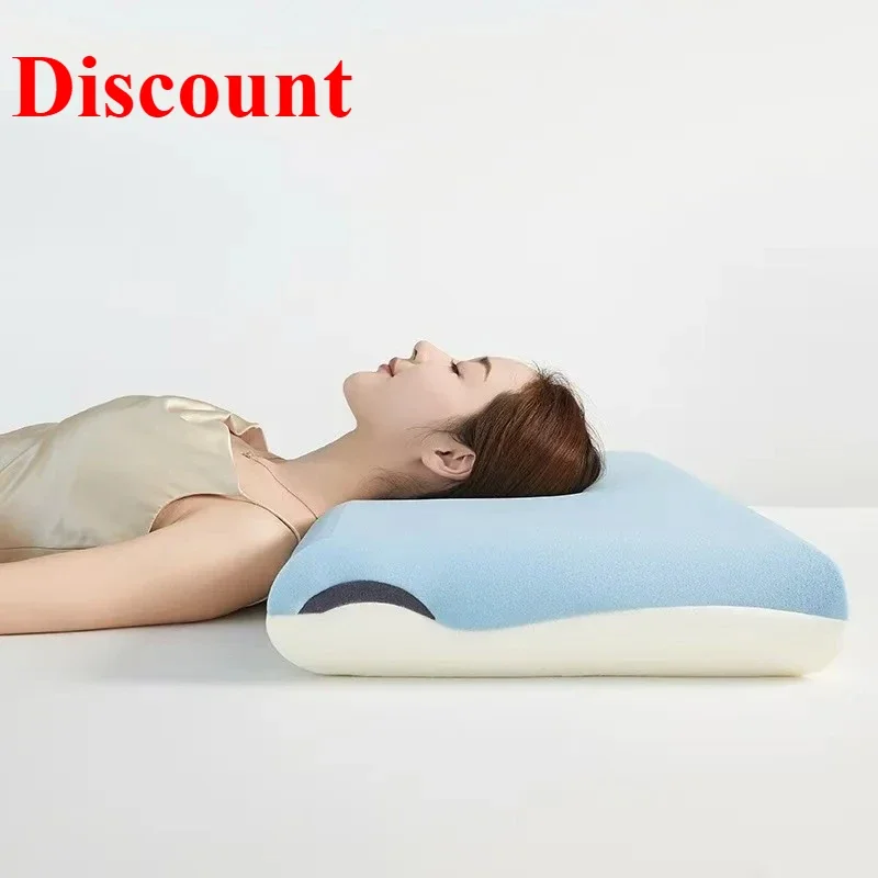Pro Double Core Zero Pressure Memory Cotton Neck Pillow, Hotel Deep Sleeping Pillow Slow Rebound Pillow