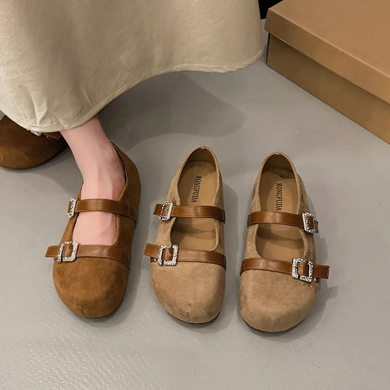 Women's Thick Heel Inner Heightening Shoes 2026 New Autumn Summer Beautiful Mary Jane Flat Shoes Loafers Bean Shoes