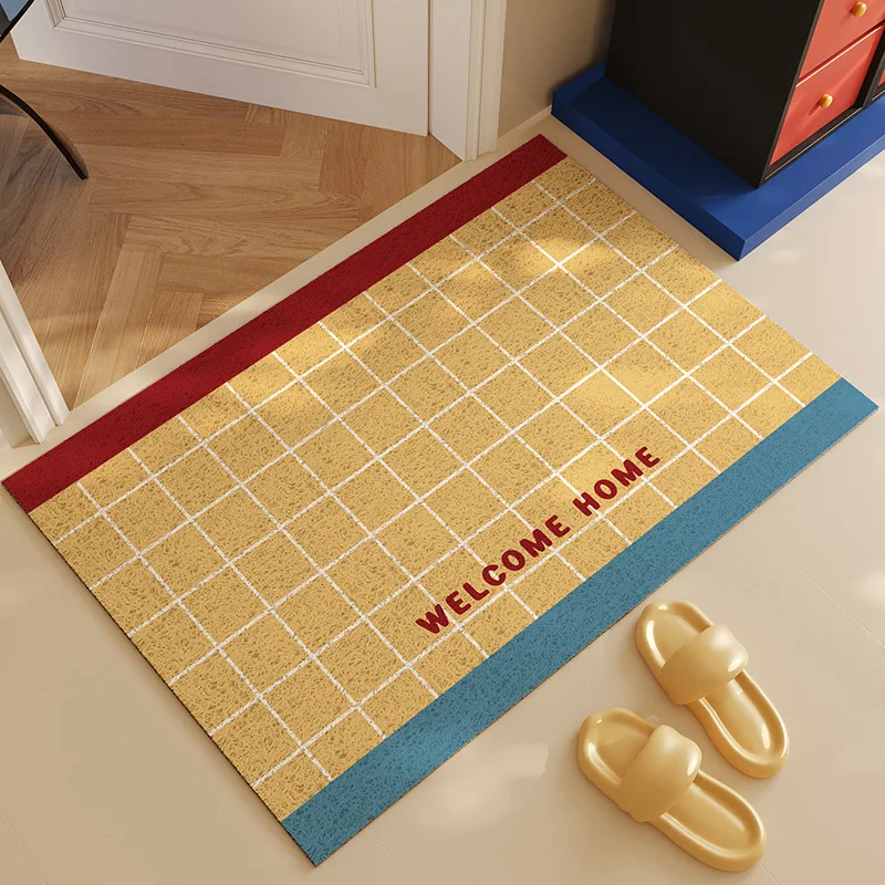 Paillasson coloré en PVC, tapis géométrique découpable pour entrée de maison, tapis de bienvenue, Anti-poussière, décoration esthétique extérieure de la pièce de la maison