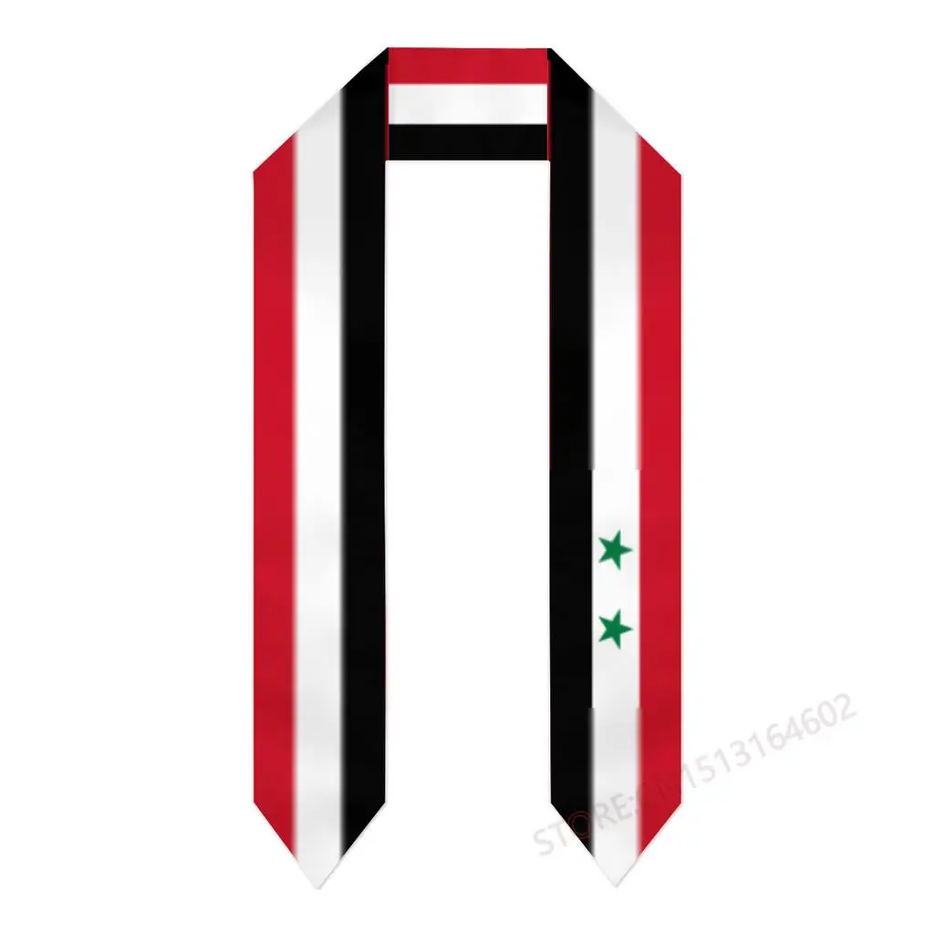 Custom Name Or Logo Syria Flag Graduation Stole Sash International Study Abroad Class of 2023 Shawl