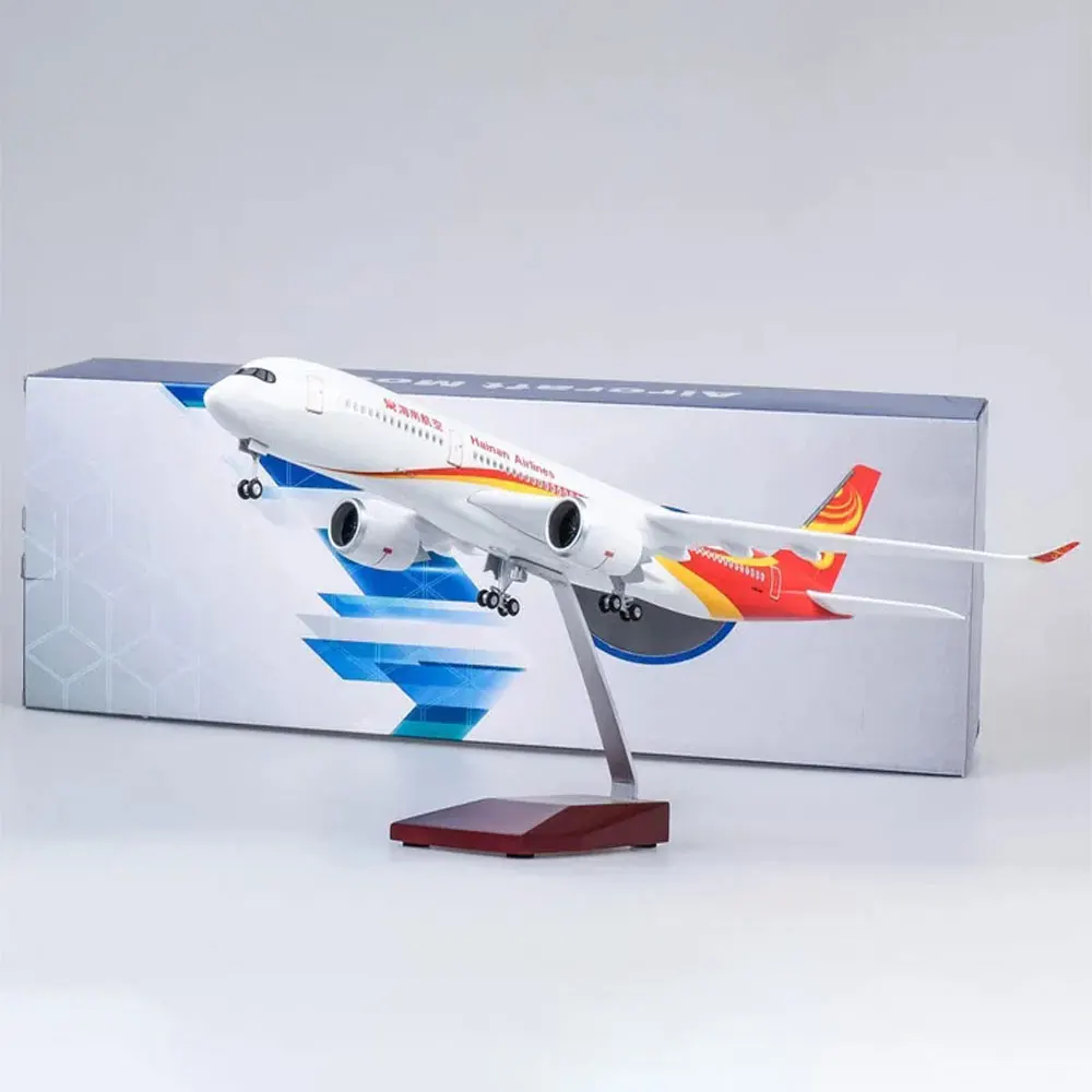 47cm 1:142 Hainan Airlines Resin Aircraft Model Civil Aviation Passenger A350 Collection Souvenir Display with Wheels and Light