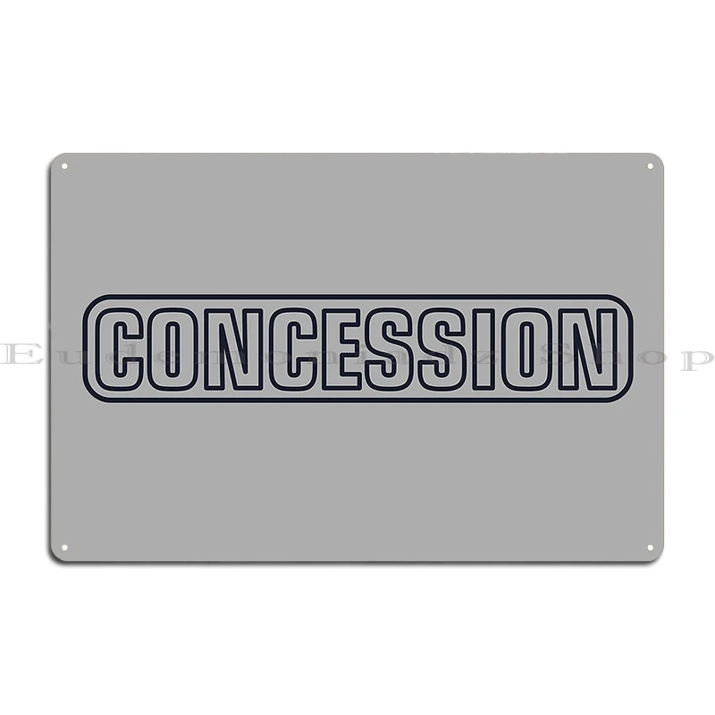 concession Metal Sign Wall Mural Iron  Mural Cinema Wall Plaque Tin Sign Poster