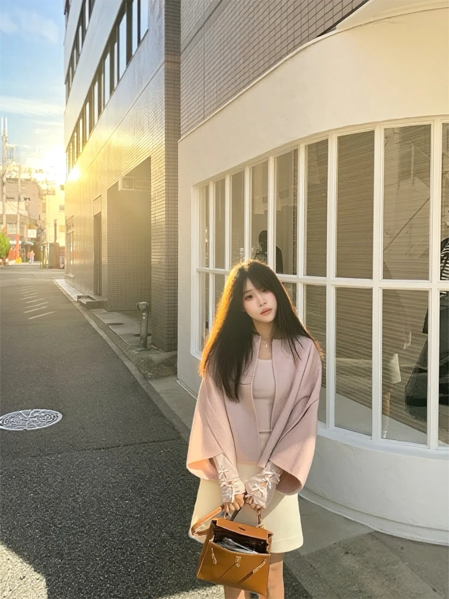 

Шелковое пальто Ele Pure Color для женщин, осенне-зимняя новая модная верхняя одежда DUCHUNZI Kobe, шелковое пальто