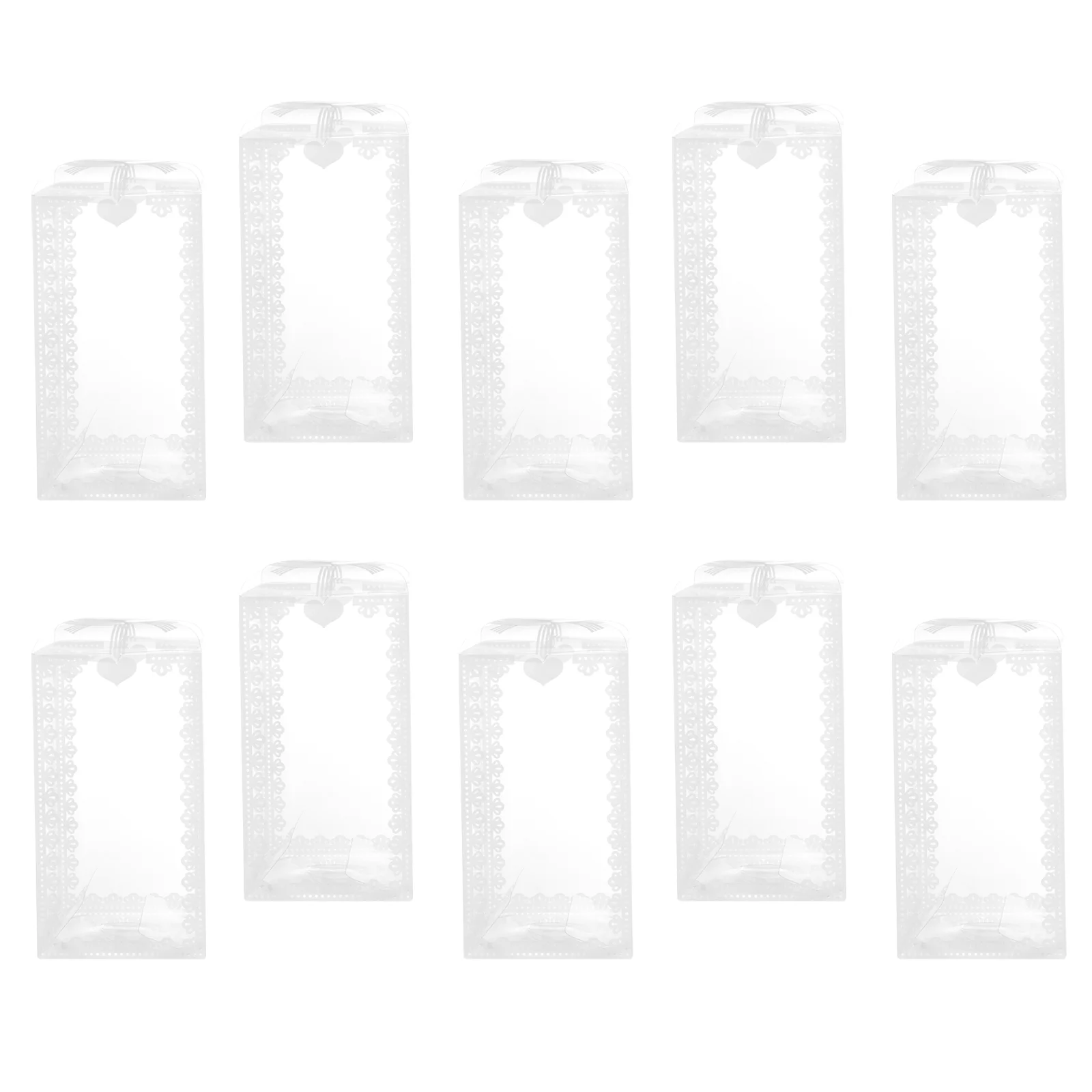 10 Pcs PVC Transparent Favor Boxes Rectangular Candy Packaging Party Favor Containers for Christmas Wedding Halloween