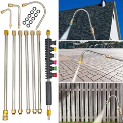 10pcs/set High Pressure Washer Extension Wand With 6 Adjustable Nozzles 1/4 Quick Connect 4000PSI Spray Gun Car Wash Accessories