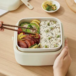 1.2L Water-free Electric Lunch Box Portable Heated Insulated Lunch Box Plug-in Heating Office Lunch Box Camping Food Heater 220V