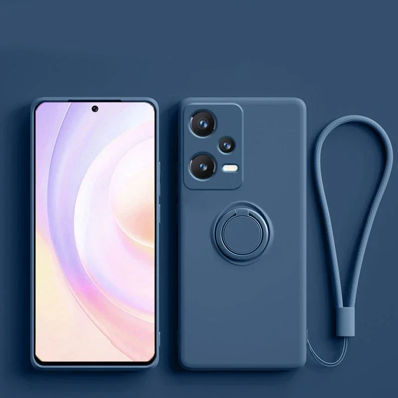 Flüssigsilikonhülle für Xiaomi 14T 13T 12T 11T Redmi Note 15 14 13 12 11 10 Pro Plus + 5G 11S 5G mit Ringhalterung – Detail 6