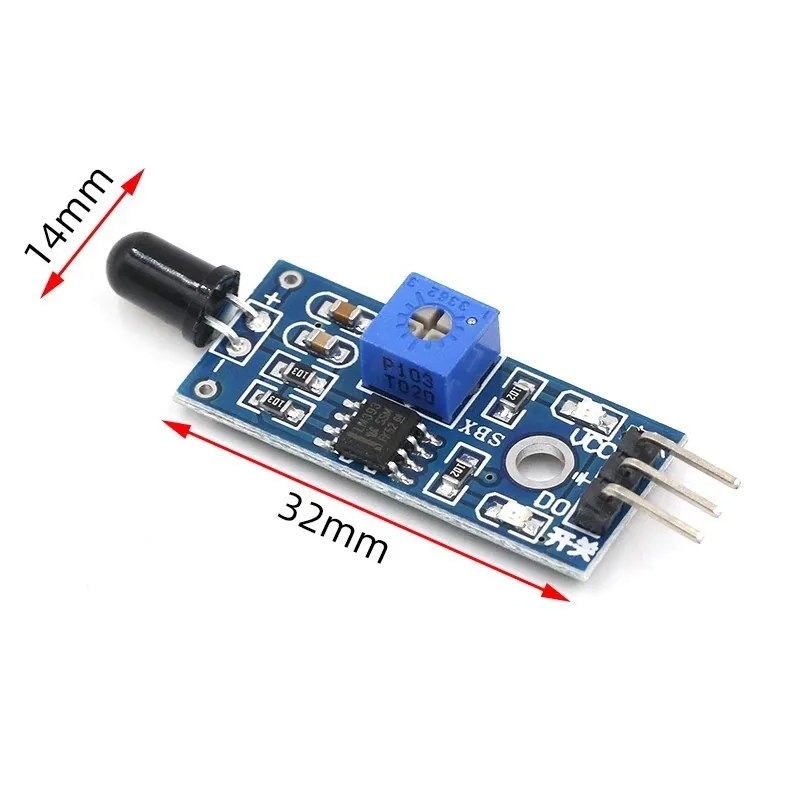 

15pcs Blue Board Flame Sensor Fire Detection IR Receiver Module 3pin 4pin for Arduino Robot DIY