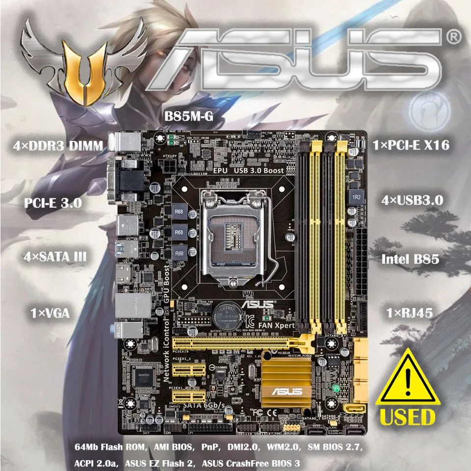 Asus B85M-G Original Motherboard B85 Socket LGA 1150 i3 i5 i7 E3