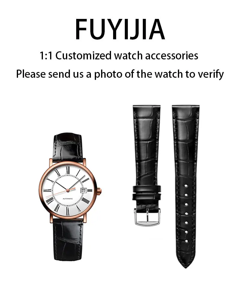 

FUYIJIA Custom L-ongines L4.910 Original Watchbands Steel Pin Buckle Cowhide Strap 20*18mm 19*16mm 14*12mm 13*10mm Leather Belt