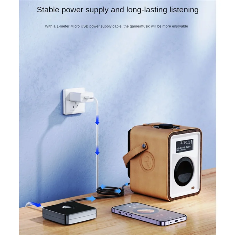 بلوتوث 5.1 استقبال الصوت 3.5 مللي متر AUX RCA ستيريو الموسيقى محول لاسلكي استقبال بلوتوث لمكبر الصوت دائم-POS