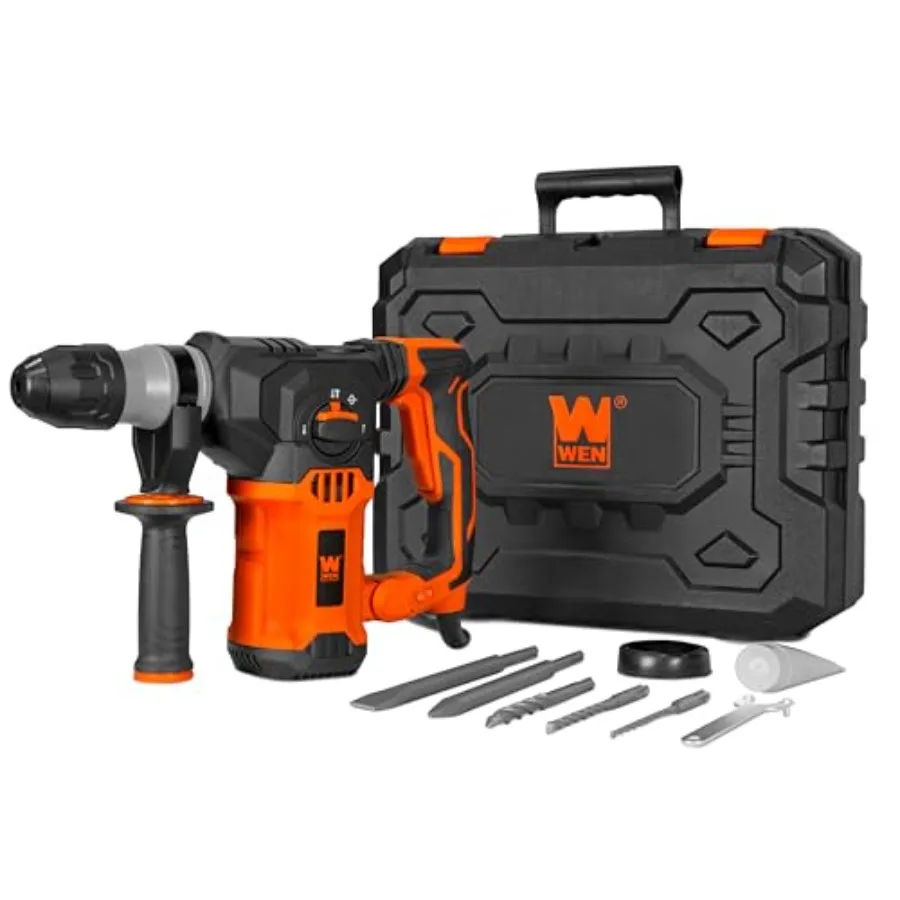 

12-Amp 1-3/16-Inch Variable Speed SDS Plus Corded Rotary Hammer Kit with Case Chisels and Drill Bits RH1042