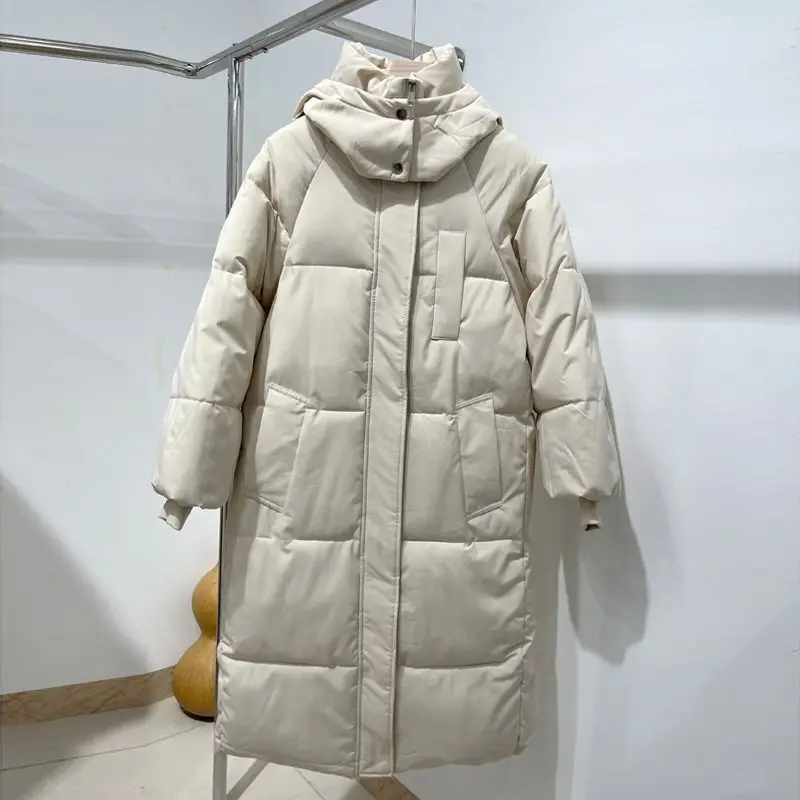

Oversize Duck down Cotton Outerwear Mid-Length Fashionable Women's Winter Thickened Long Puffer Jacket Bread Style Coat