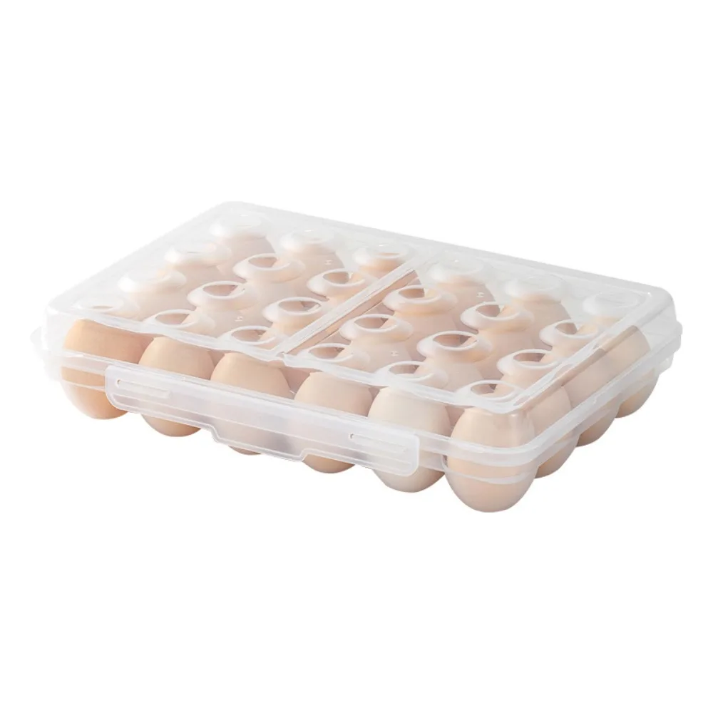 Space Saver Plastic Egg Holder Stackable Design With Lid Egg Organizer Transparent Compact Size Egg Storage Box Camping Use