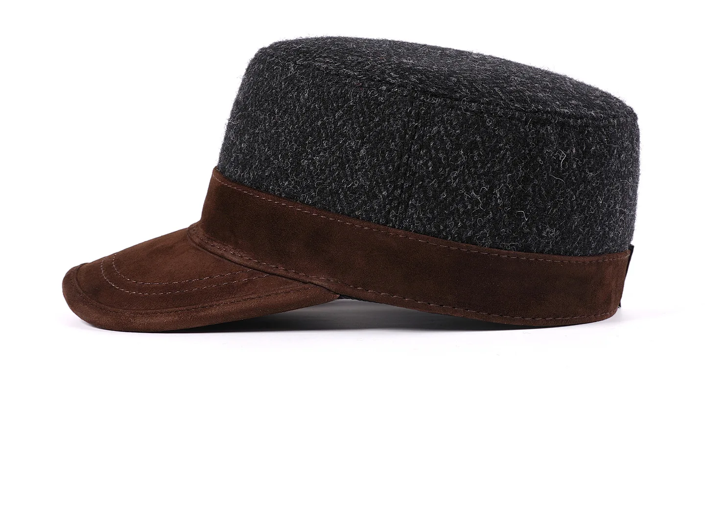 Harris Tweed Flat Cap for Men Wool & Genuine Sheepskin Vintage Retro Warm Duckbill Cap Autumn Winter High Grade Beret Hat