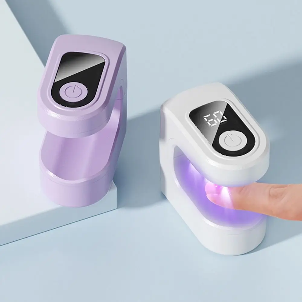 Quick Drying Mini Nail Dryer Light Single Finger Efficient Curing Mini UV Light Dryer Portable 30/60s Timer LED Nail Lamp