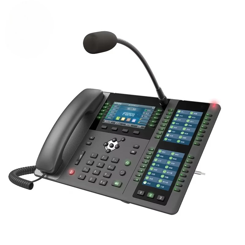 New Fanvil X210i Paging Console 20 SIP Lines Triple Color Screens Gooseneck Mic Dual Gigabit PoE Intercom Phone